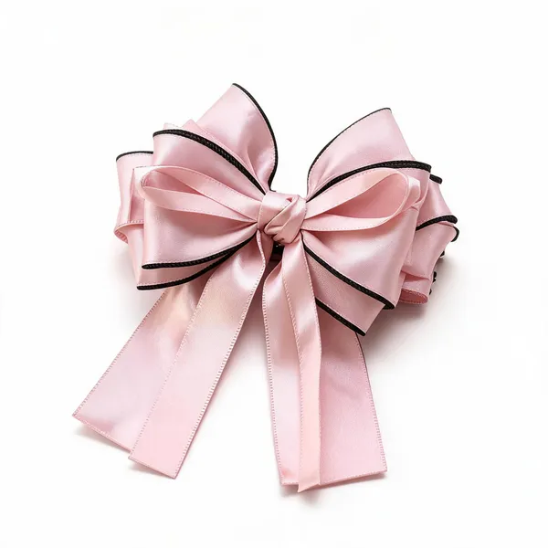 Peach_Satin_Bow_Barrette_Clip_For_Women