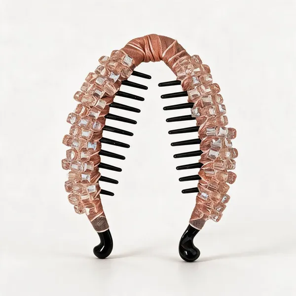 Peach_Plastic_&_Metal_Banana_Clip_For_Women