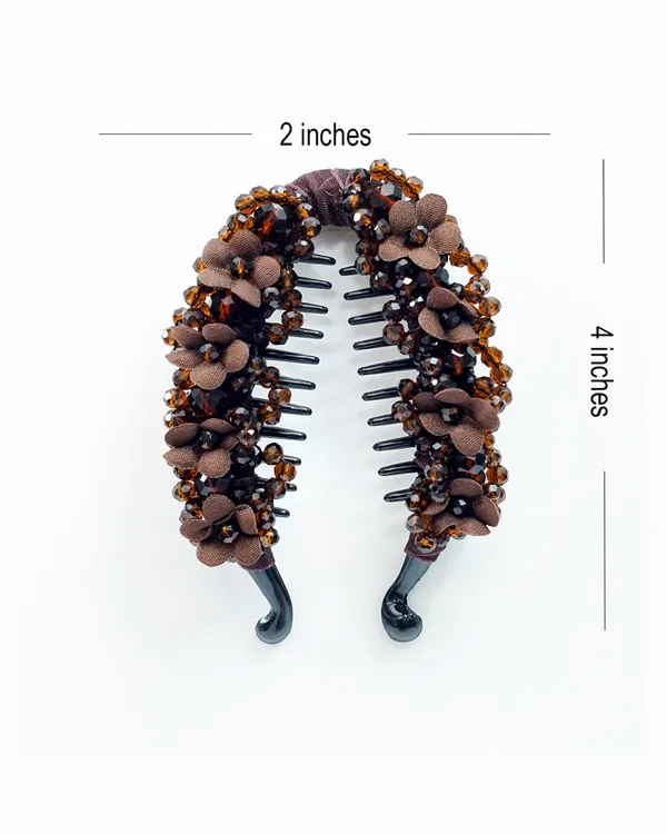 Floral_Crystal_Studded_Banana_Clip_(Brown)