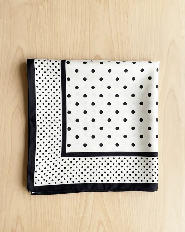 Black_&_White_Satin_Polka_Dot_Scarf_For_Women