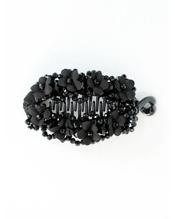 Floral_Crystal_Studded_Banana_Clip_(Black)