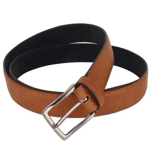 Tan_Vegan_Leather_Adjustable_Buckle_Belt_For_Men