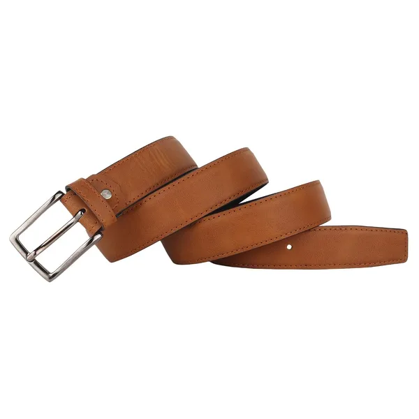 Tan_Vegan_Leather_Adjustable_Buckle_Belt_For_Men