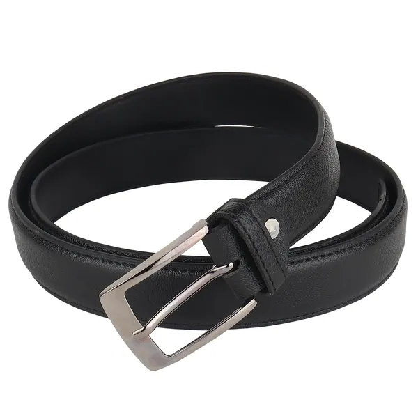 Black_Vegan_Leather_Adjustable_Buckle_Belt_For_Men