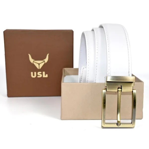 White_Faux_Leather_Cowboy_Style_Belt_For_Men