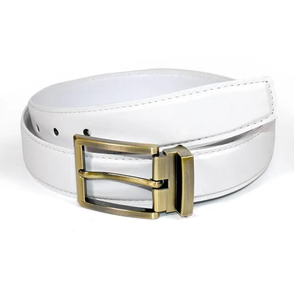 White_Faux_Leather_Cowboy_Style_Belt_For_Men