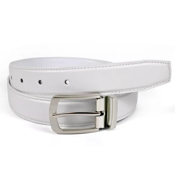 White_Faux_Leather_Cowboy_Style_Belt_For_Men