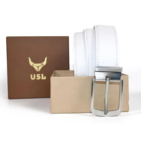 White_Faux_Leather_Cowboy_Style_Belt_For_Men