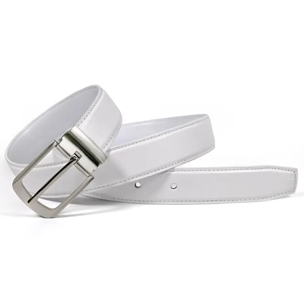 White_Faux_Leather_Cowboy_Style_Belt_For_Men