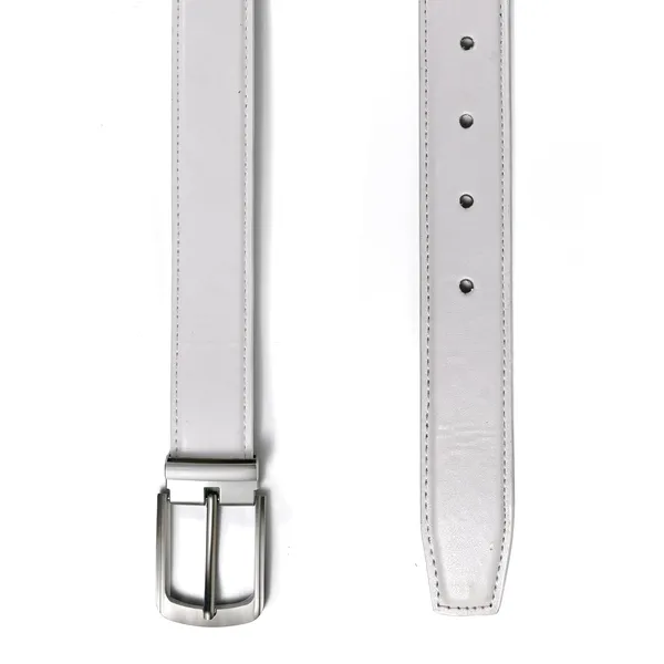White_Faux_Leather_Cowboy_Style_Belt_For_Men