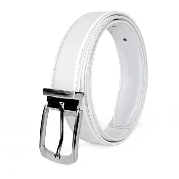White_Faux_Leather_Cowboy_Style_Belt_For_Men