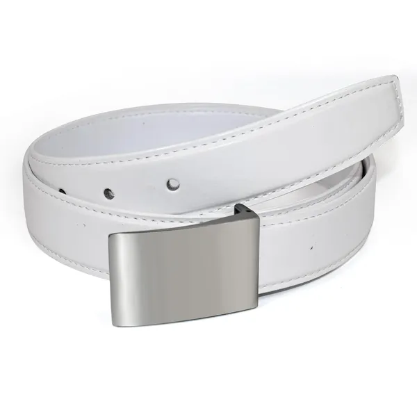 White_Faux_Leather_Formal_Belt_For_Men