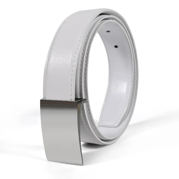 White_Faux_Leather_Formal_Belt_For_Men