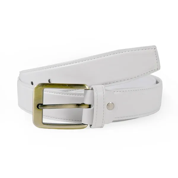 White_Faux_Leather_Cowboy_Style_Belt_For_Men
