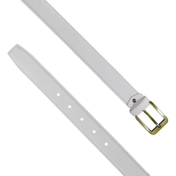 White_Faux_Leather_Cowboy_Style_Belt_For_Men