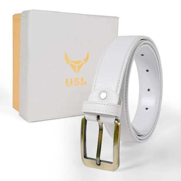 White_Faux_Leather_Cowboy_Style_Belt_For_Men