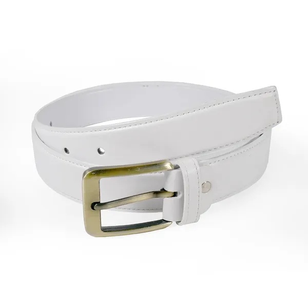 White_Faux_Leather_Cowboy_Style_Belt_For_Men