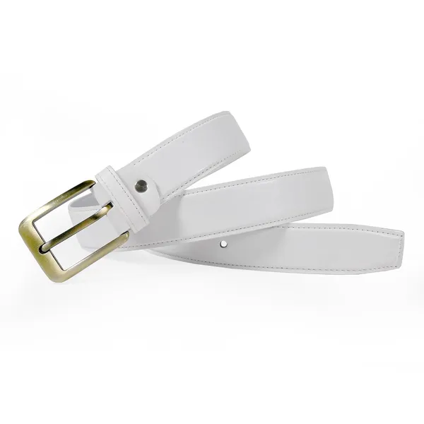 White_Faux_Leather_Cowboy_Style_Belt_For_Men