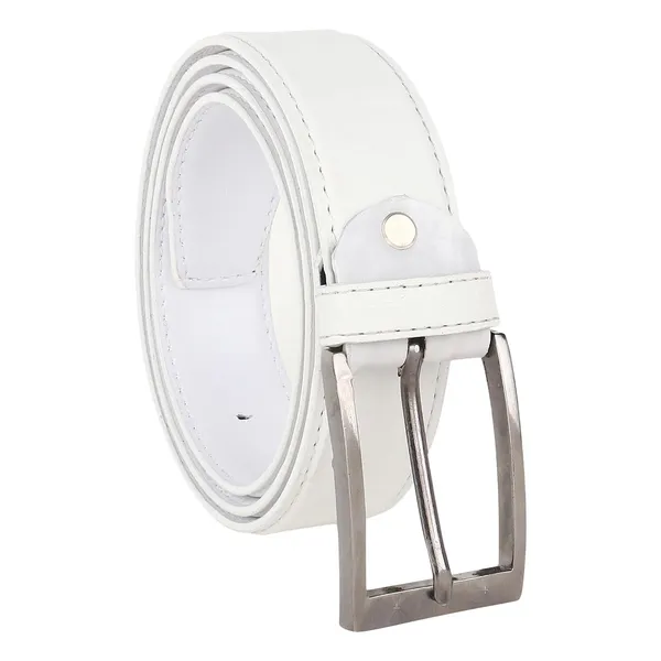 White_Faux_Leather_Cowboy_Style_Belt_For_Men