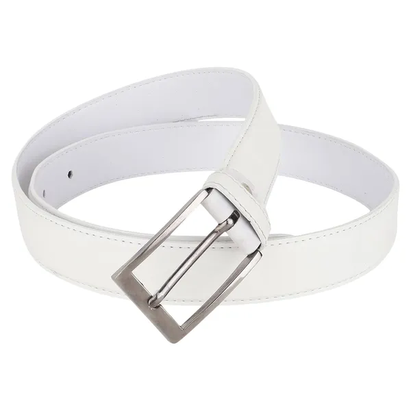 White_Faux_Leather_Cowboy_Style_Belt_For_Men