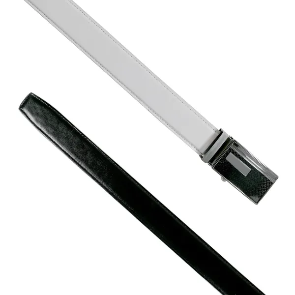 White_Faux_Leather_Autolock_Buckle_Belt_For_Men