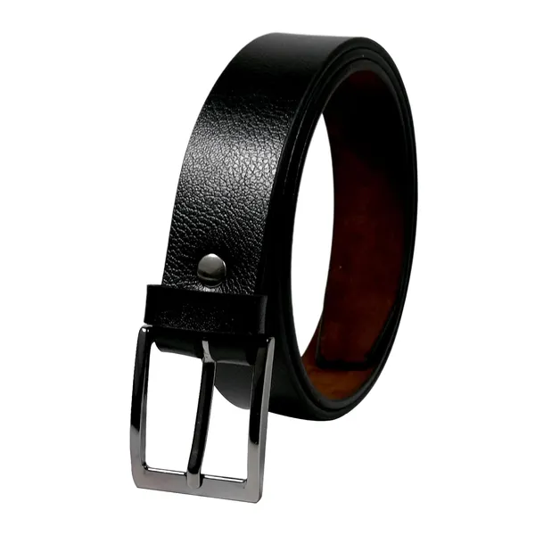 Black_Faux_Leather_Metallic_Buckle_Belt_For_Men