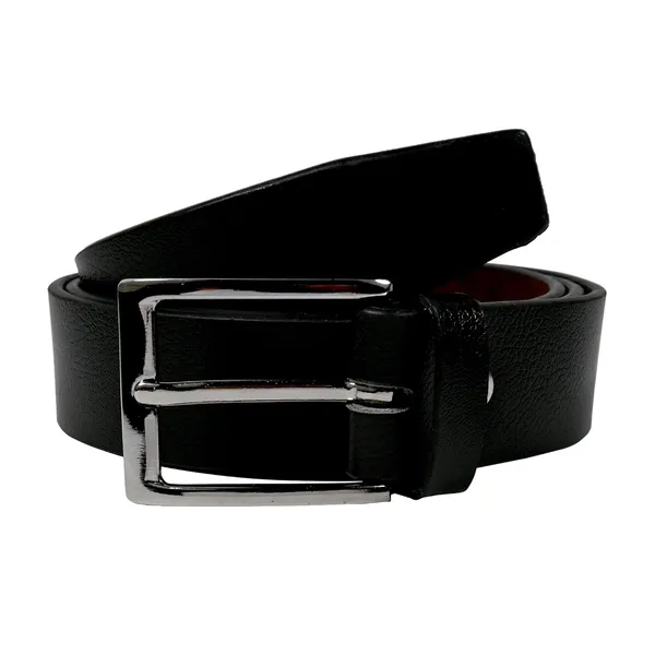 Black_Faux_Leather_Metallic_Buckle_Belt_For_Men
