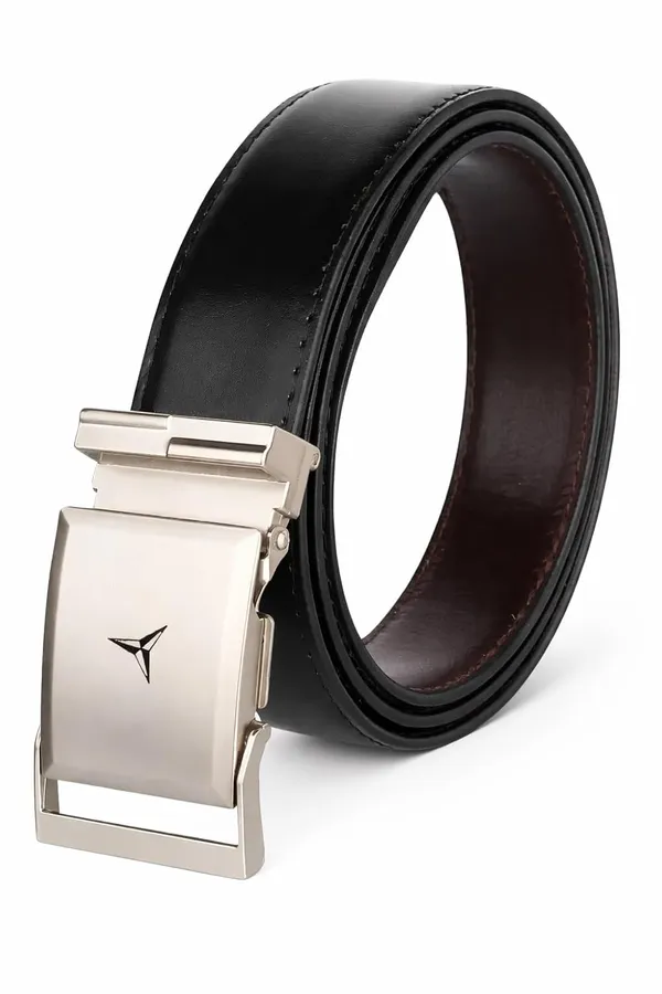 Black_Faux_Leather_Reversible_Twist_Buckle_Belt_For_Men