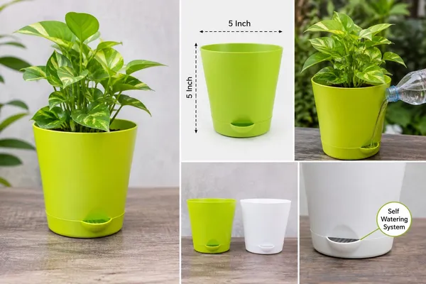 White_Self_Watering_Plant_Pot|_5Inch_Pack_Of_2