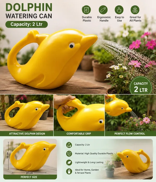 Yellow_Plastic_Dolphin_Watering_Can_2_Litre
