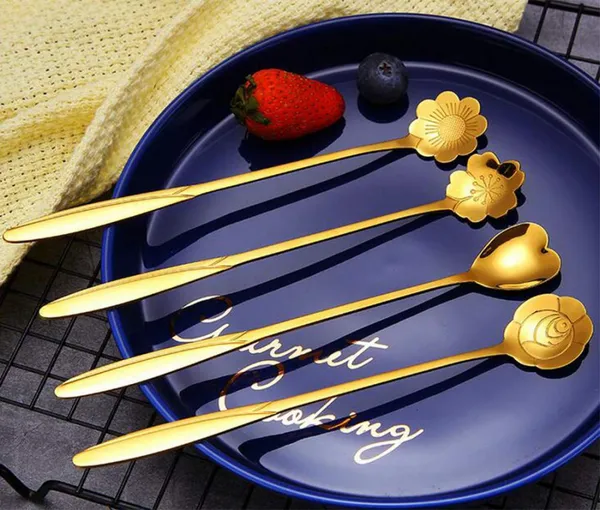 Gold_Tone_Decorative_Dessert_Spoon_Pack_Of_4