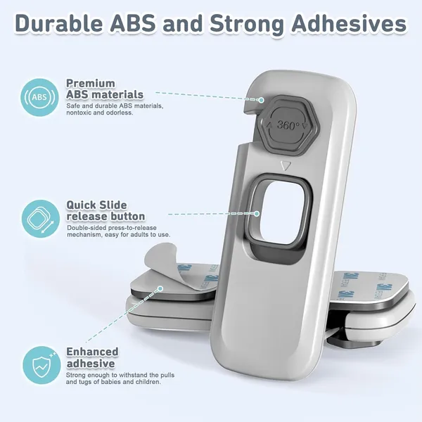 White_One-Handed_360-Degree_Child_Safety_Cabinet_Lock