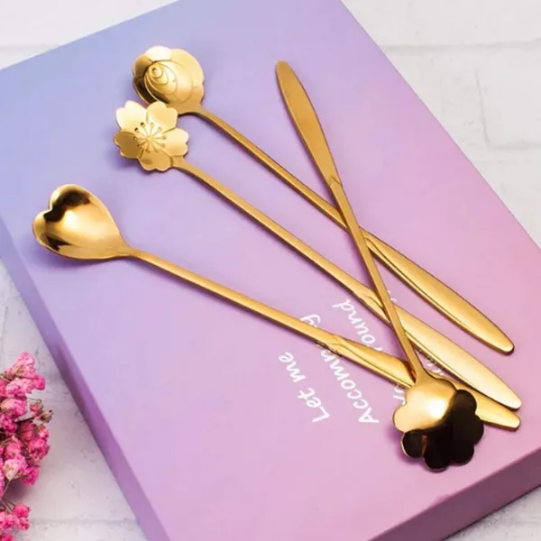 Gold_Tone_Decorative_Dessert_Spoon_Pack_Of_4