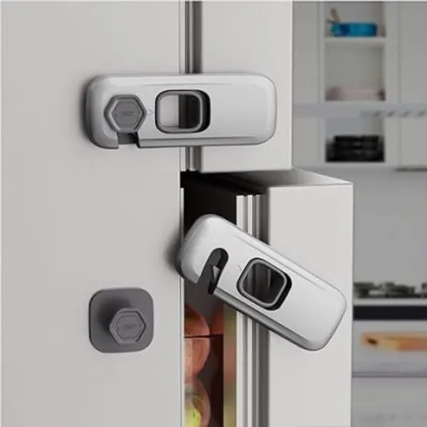 White_One-Handed_360-Degree_Child_Safety_Cabinet_Lock