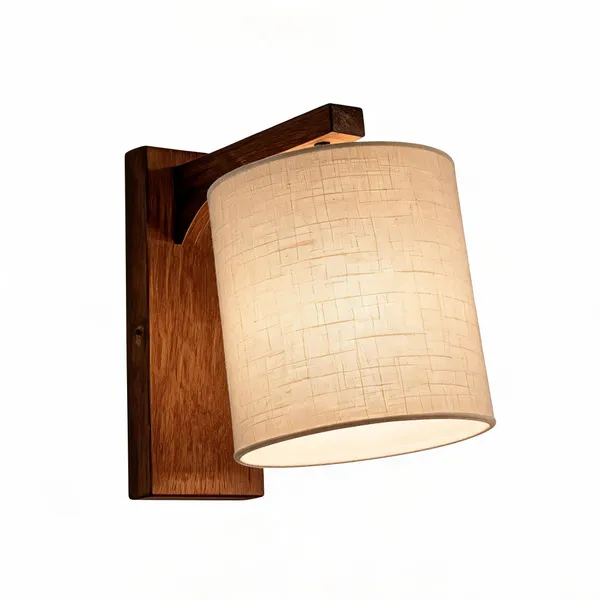 Mango_Wood_Classic_Linen_Drum_Shade_Wall_Sconce