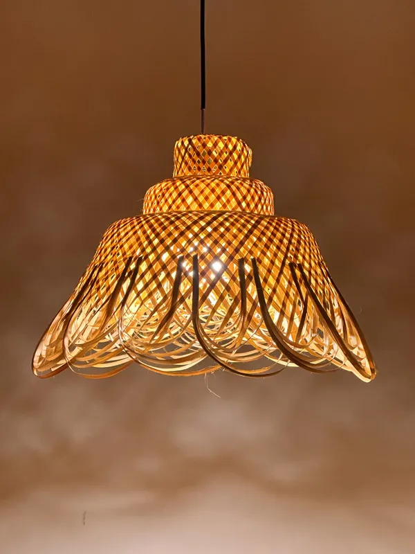 Bamboo_Bohemian_Layered_Petal_Crown_Pendant_Light