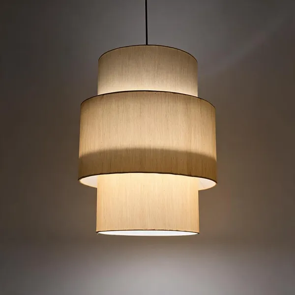 Fabric_Layered_Cylindrical_Pendant_Light