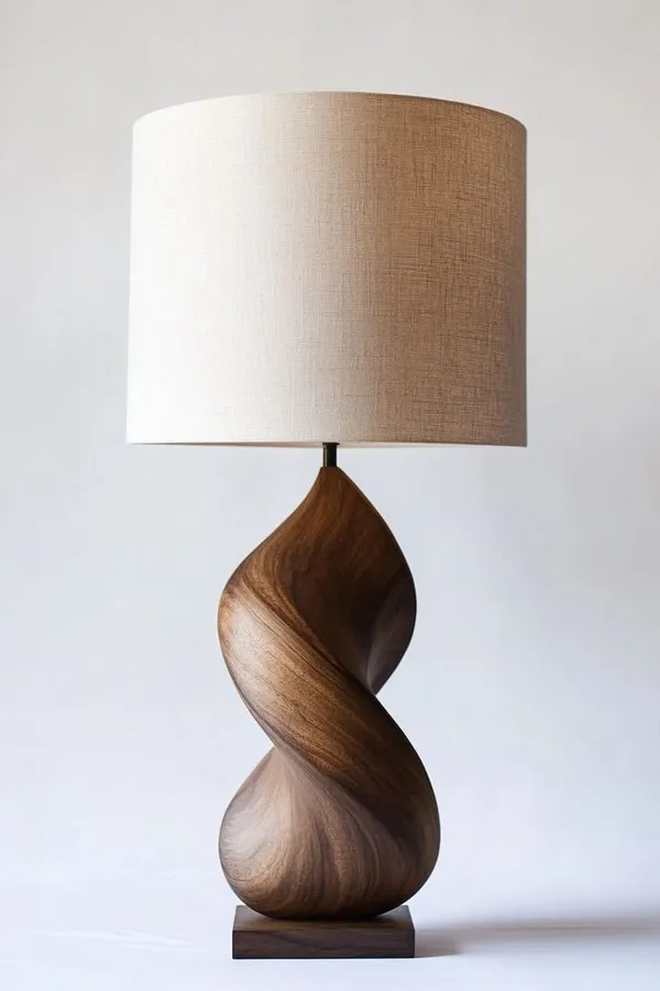Sculptural_Twisted_Walnut_Wood_Table_Lamp