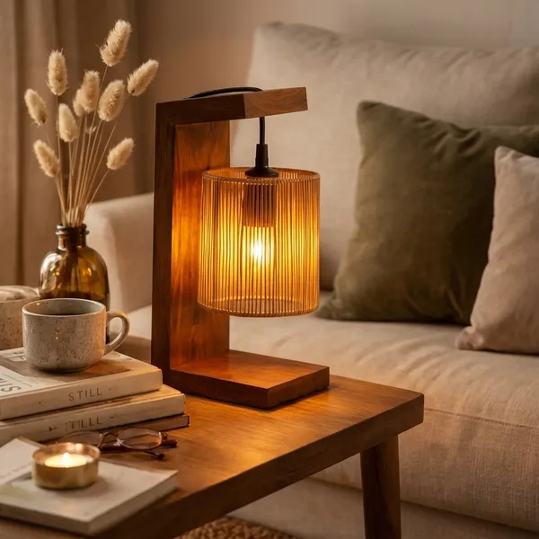 Solid_Wood_Rustic_Ribbed_Shade_Table_Lamp