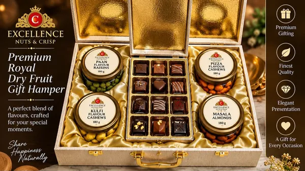 ExcellenceNuts_Premium_Royal_Dry_Fruit_Gift_Hamper_with_Luxury_Gift_Box_|_Paan_Raisins,_Kulfi_Cashews,_Pizza_Cashews_&_Masala_Almonds_|_720g