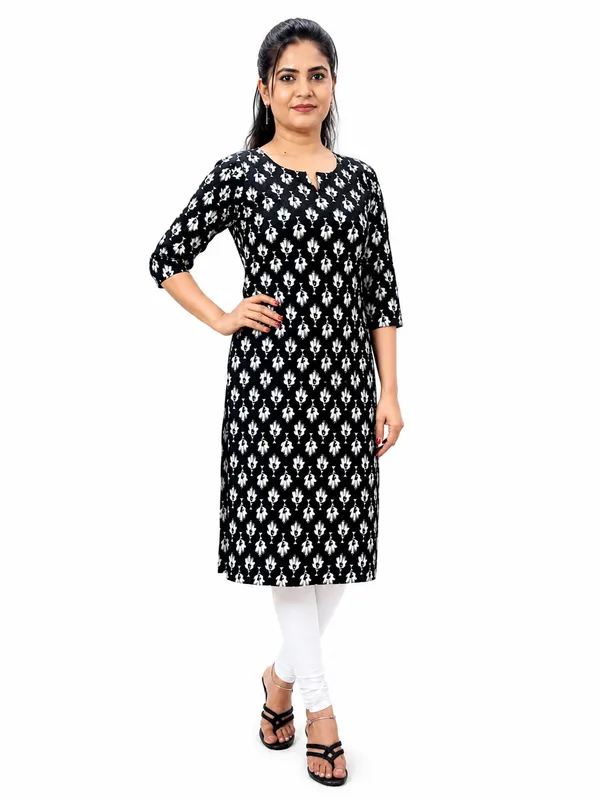 Women_S_Black_Floral_Print_Cotton_Kurti_Black