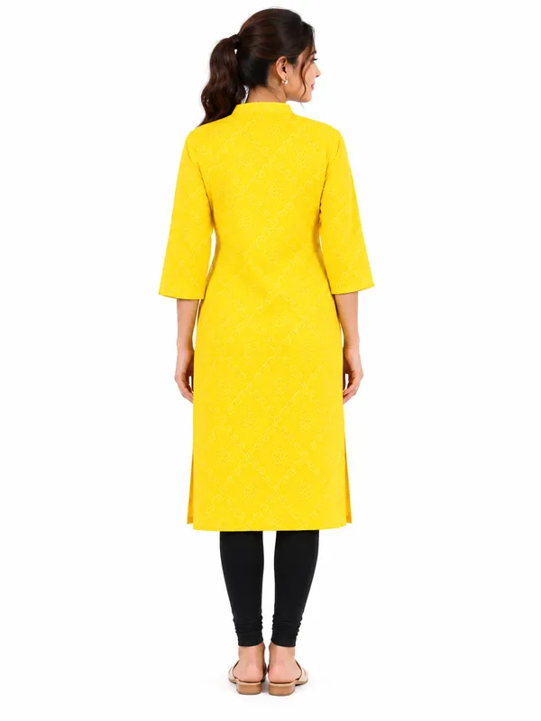 Women’s_Yellow_Printed_Pure_Cotton_Kurti