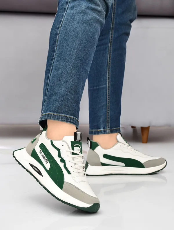 EVICTA_Sneakers_For_Men_(White,_Green_,_9)