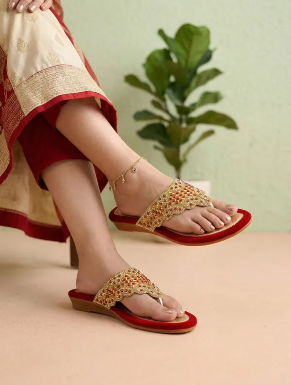EVICTA_Evicta_footwear_Women_partywear_Heels_Sandal_Casuals_For_Women_(Red_,_8)