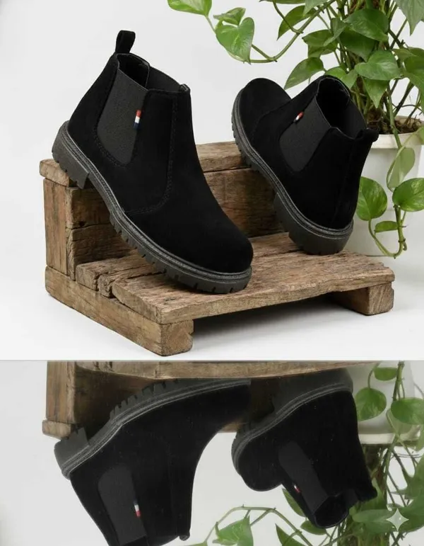 EVICTA_Evicta_Suide_Leather_Lightweaight_Trendy_Walking_Slip_On_chalsea_boot_Boots_For_Men_(Black_,_8)