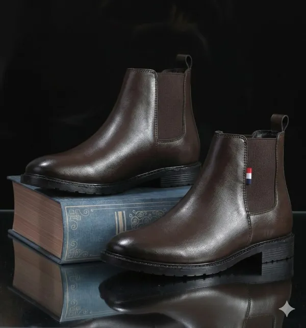 EVICTA_Evicta_Synthetic_Leather_Lightweaight_Trendy_Walking_Slip_On_chalsea_boot_Boots_For_Men_(Brown_,_9)