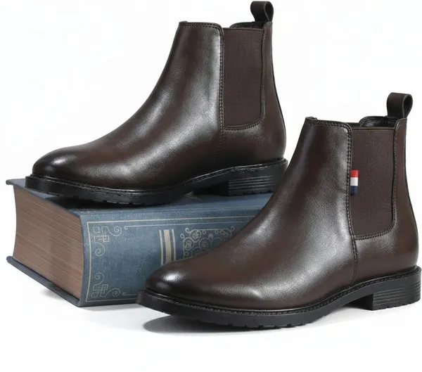 EVICTA_Evicta_Synthetic_Leather_Lightweaight_Trendy_Walking_Slip_On_chalsea_boot_Boots_For_Men_(Brown_,_9)
