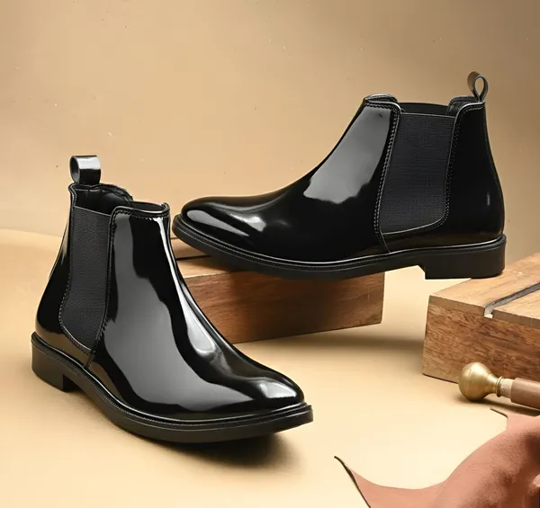 EVICTA_Evicta_Men’s_Black_Chelsea_Boots_|_Classic_Slip-On_Ankle_Boots_Casuals_For_Men_(Black_,_10)