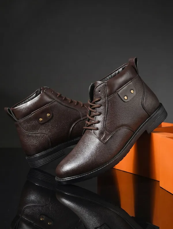 EVICTA_Evicta_synthetic_Leather_Lightweaight_Trendy_Walking_Lace_casual_boot_Boots_For_Men_(Brown_,_9)
