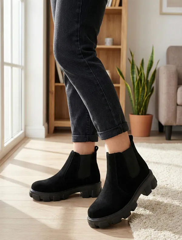 EVICTA_Women's_Chelsea_Boots_|_Sleek_Everyday_Style_Boots_For_Women_Boots_For_Women_(Black_,_8)